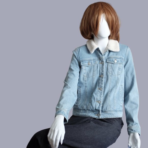 Denim Pimkie Sherpa Lined Jacket size S - Picture 1 of 3
